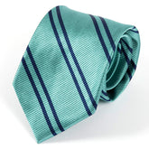 Teal Striped Wide Silk Tie 9cm